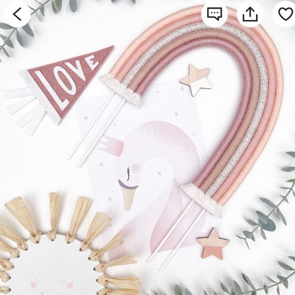 COPY - Macrame double rainbow cake topper boho - Picture 1 of 2